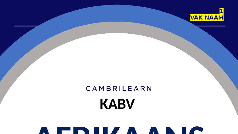 KABV GRAAD 1 AFRIKAANS Huistaal Letterkunde Studiehandleiding - Studocu
