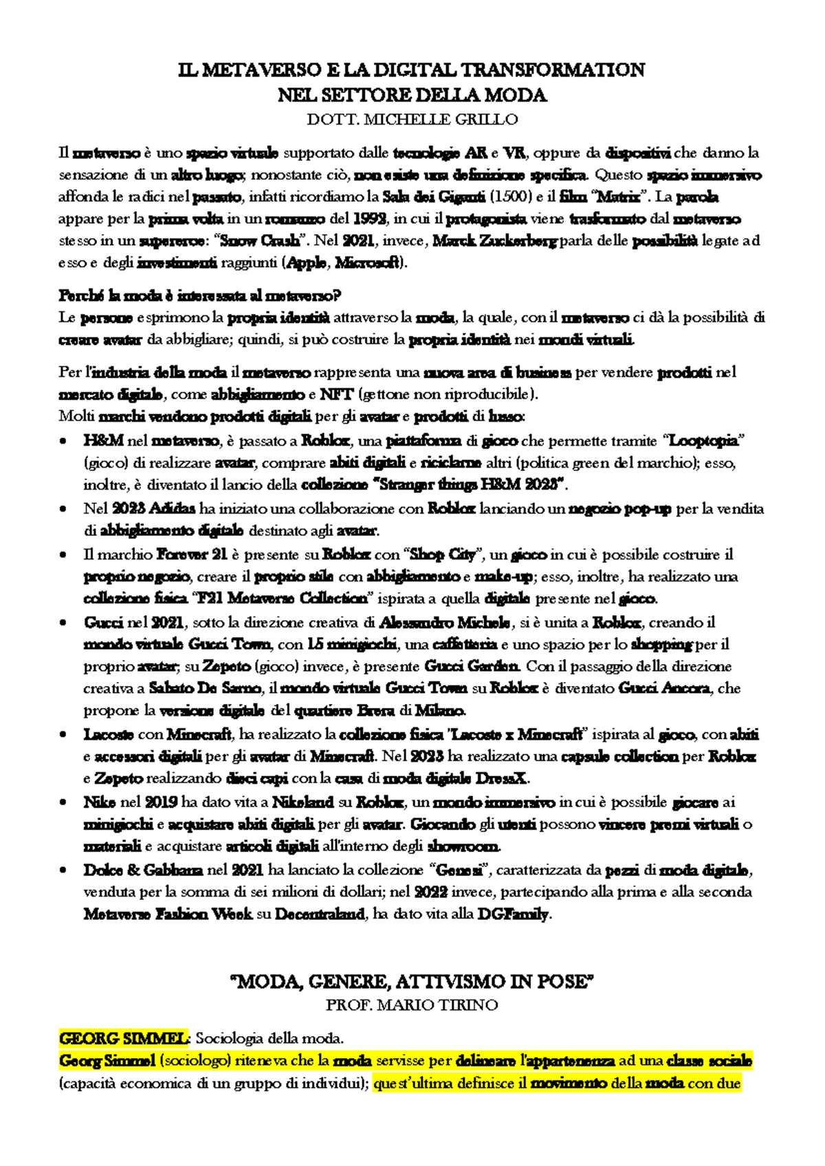 IL METAVERSO E LA MODA: TRANSFORMAZIONE DIGITALE E TENDENZE - SEMINARI ...
