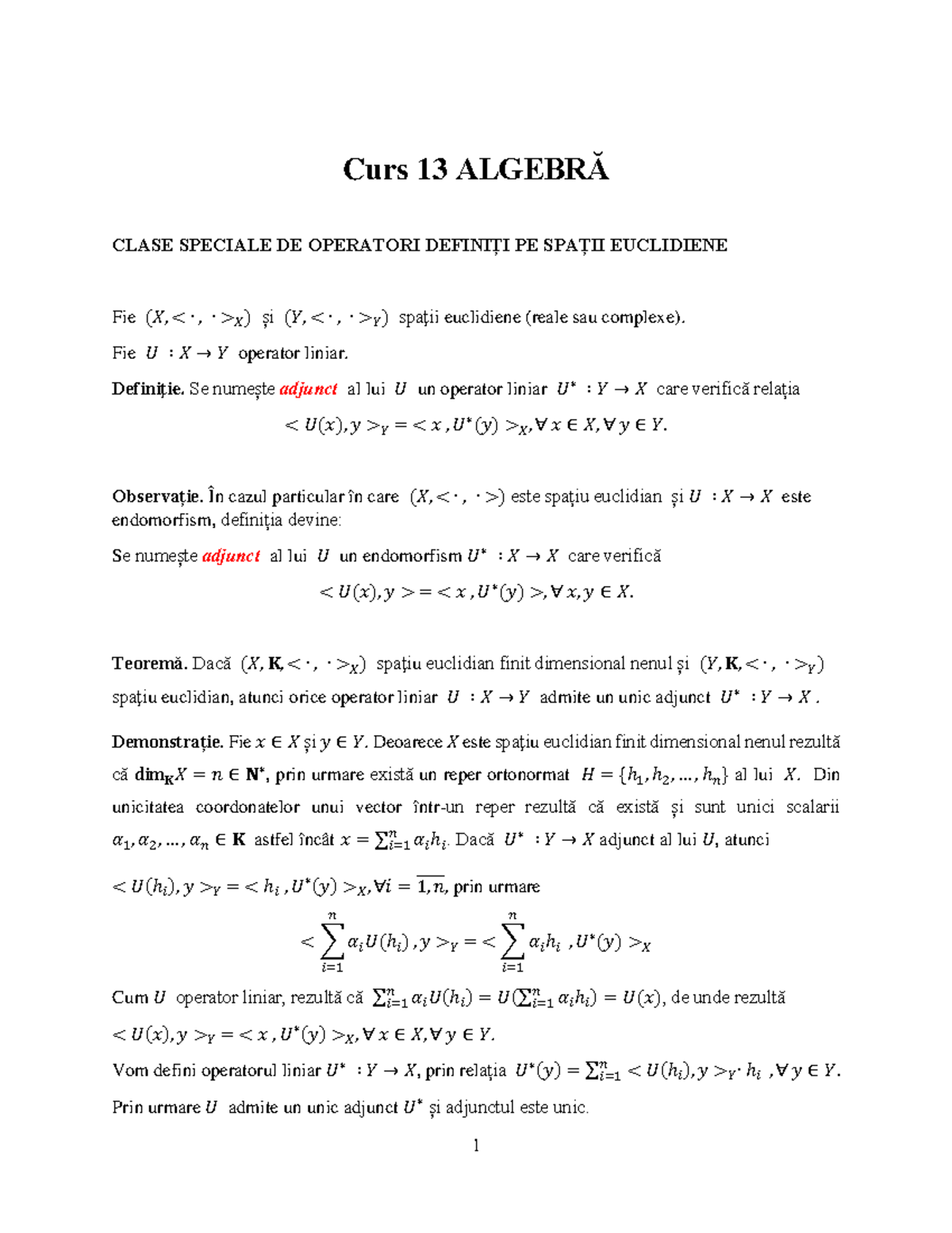 Curs 13 - Clase Speciale de Operatori Liniari în Spații Euclidiene ...