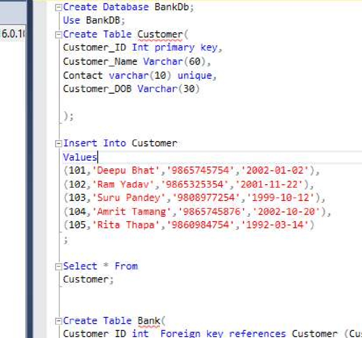 Database Creation and Customer Management - B.0. 71 - Studocu