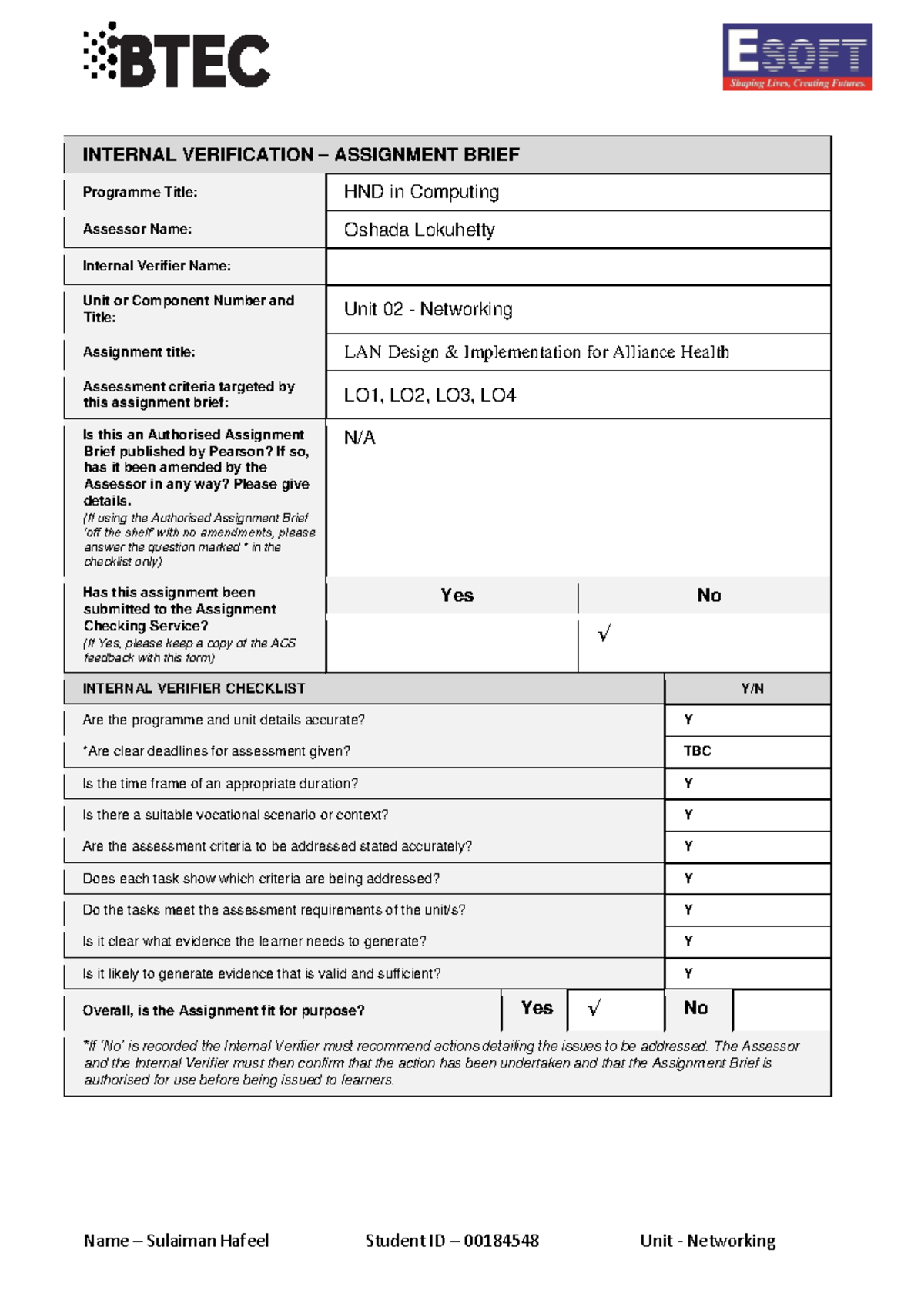 HND Computing Unit 02: LAN Design & Implementation for Alliance Health ...