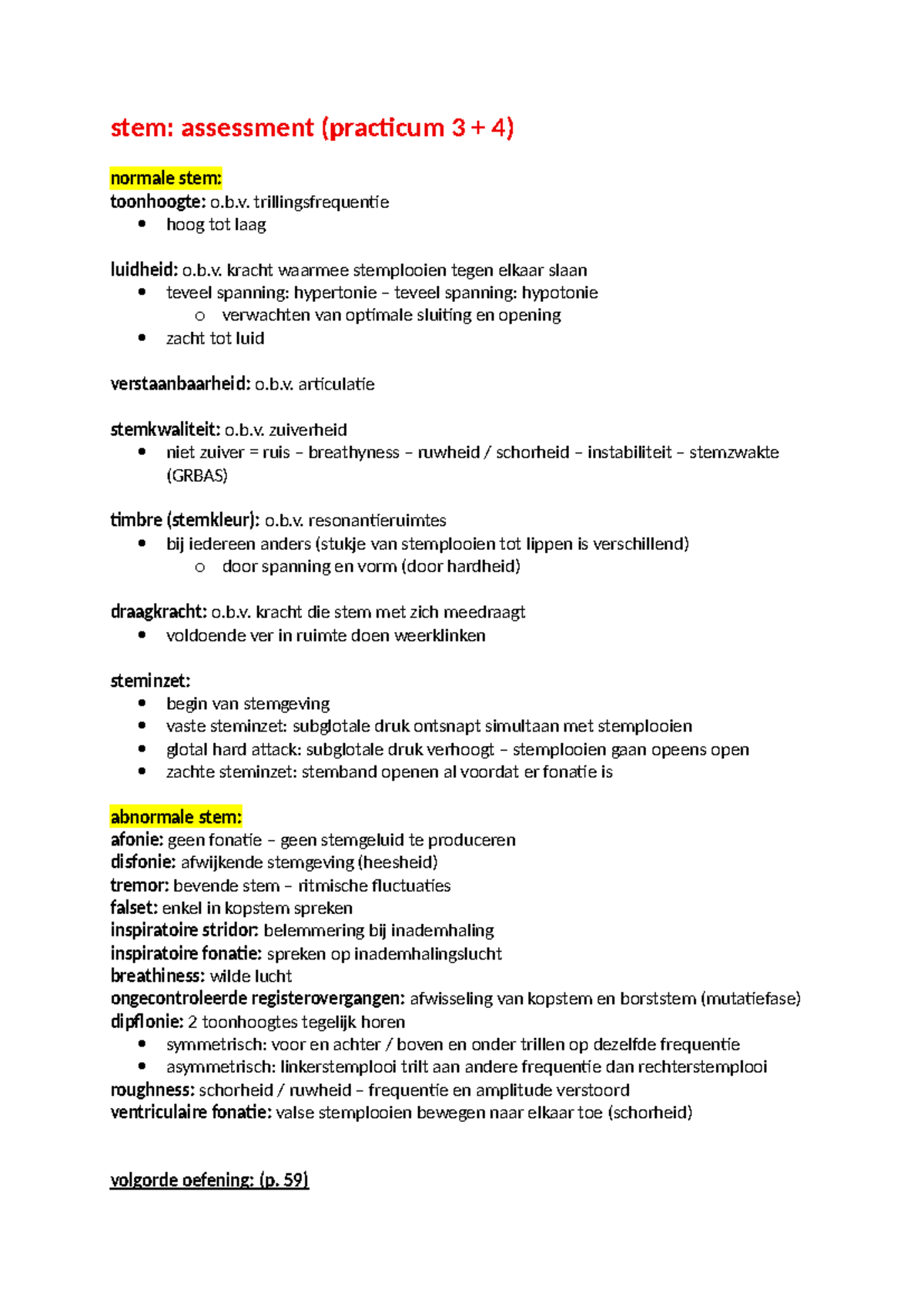 STEM 1 - Practicum 3 en 4: Stemkwaliteit en Fonatie Analyse - Studocu