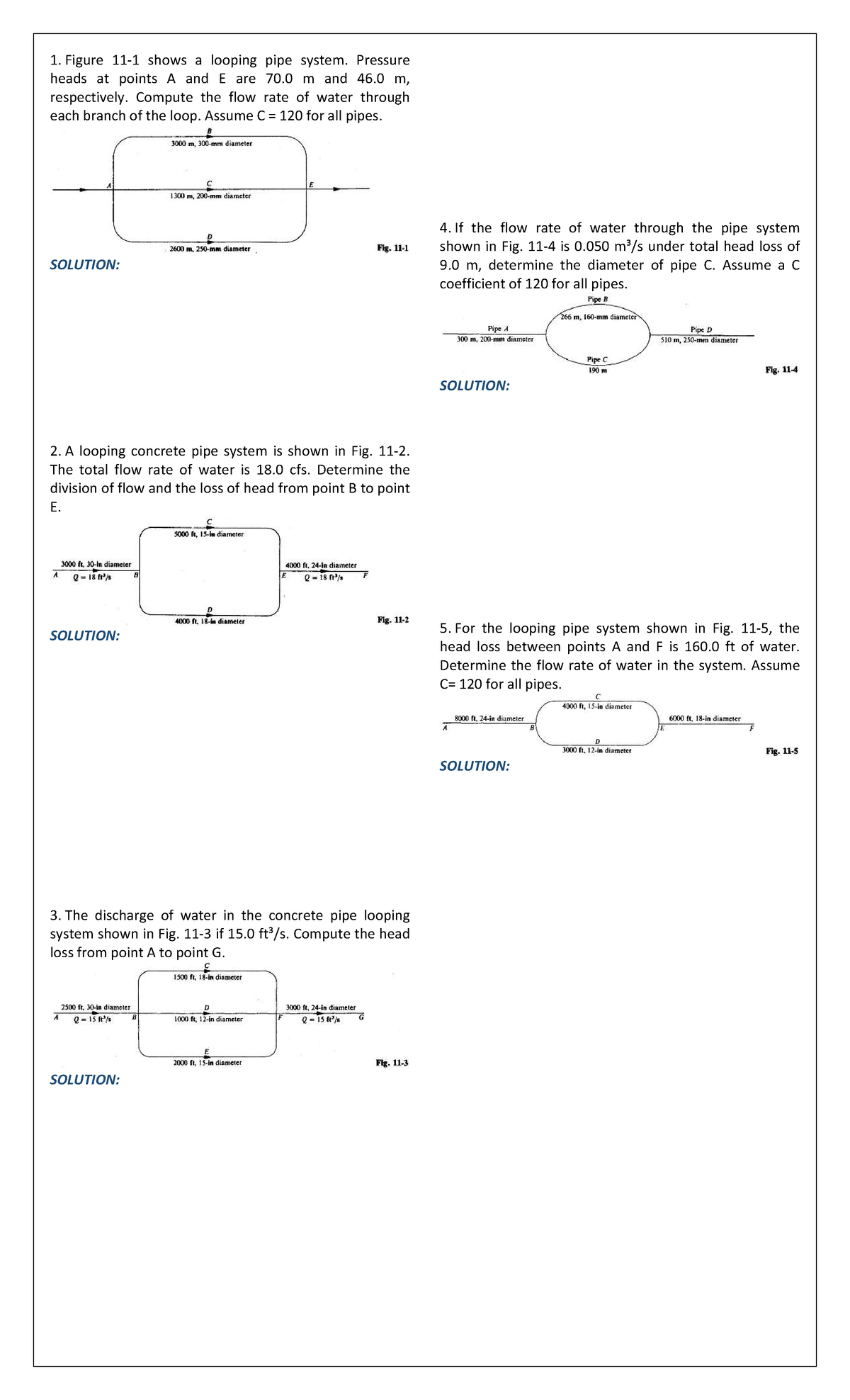 Pipes in Parallel - Practice Problems (ENGR 101) - Studocu