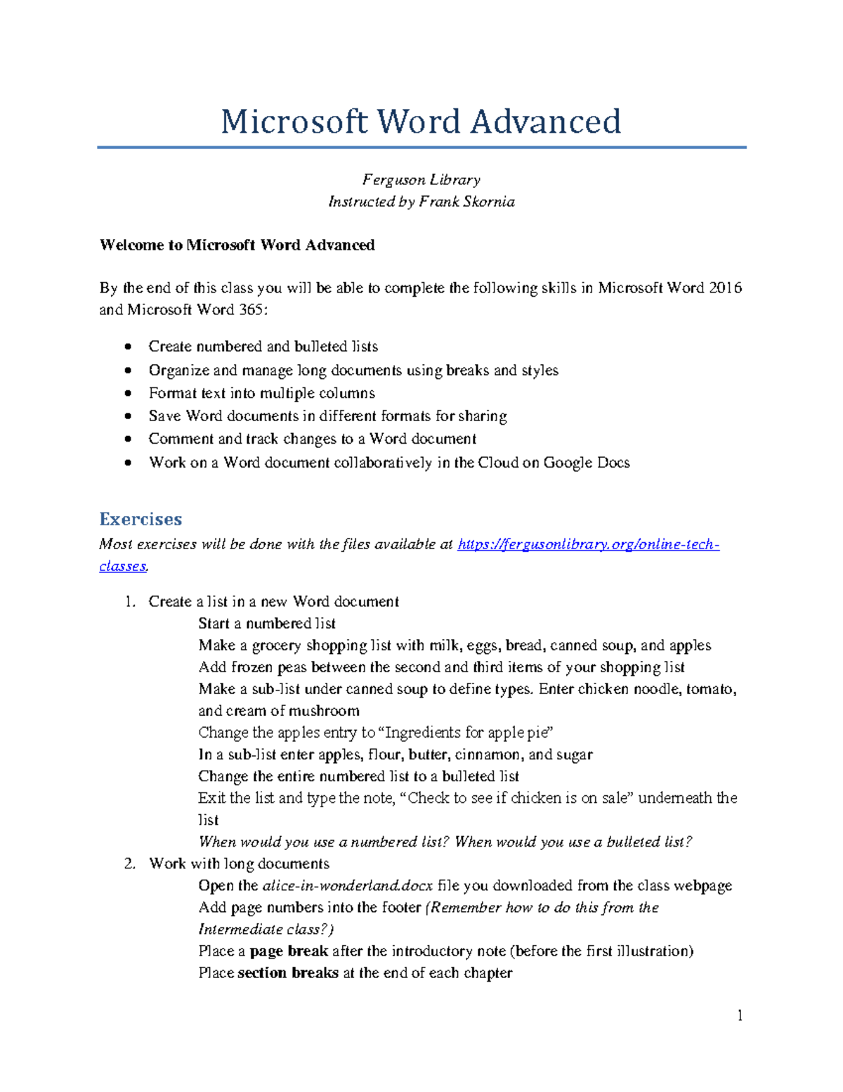 MS Word Advanced Skills - Assignment on Word Features - Studocu