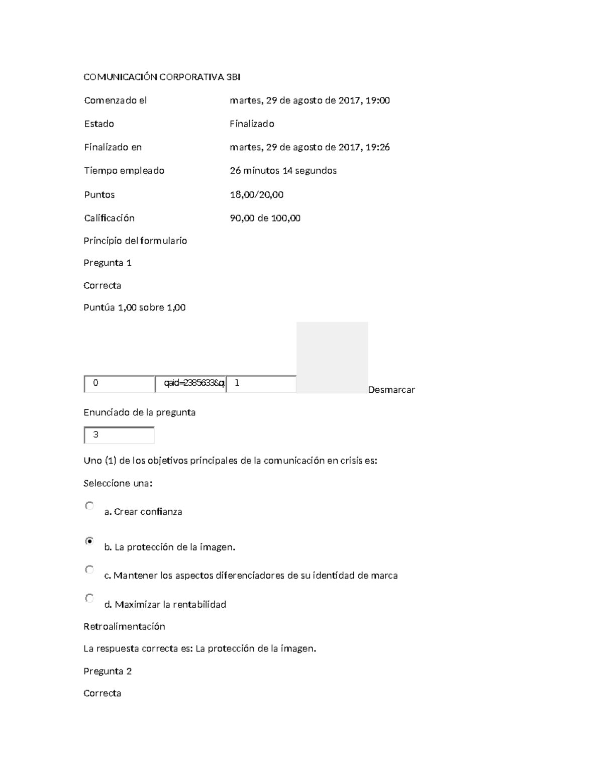 Prueba 1 de Comunicación Corporativa - Curso 3BI - Studocu