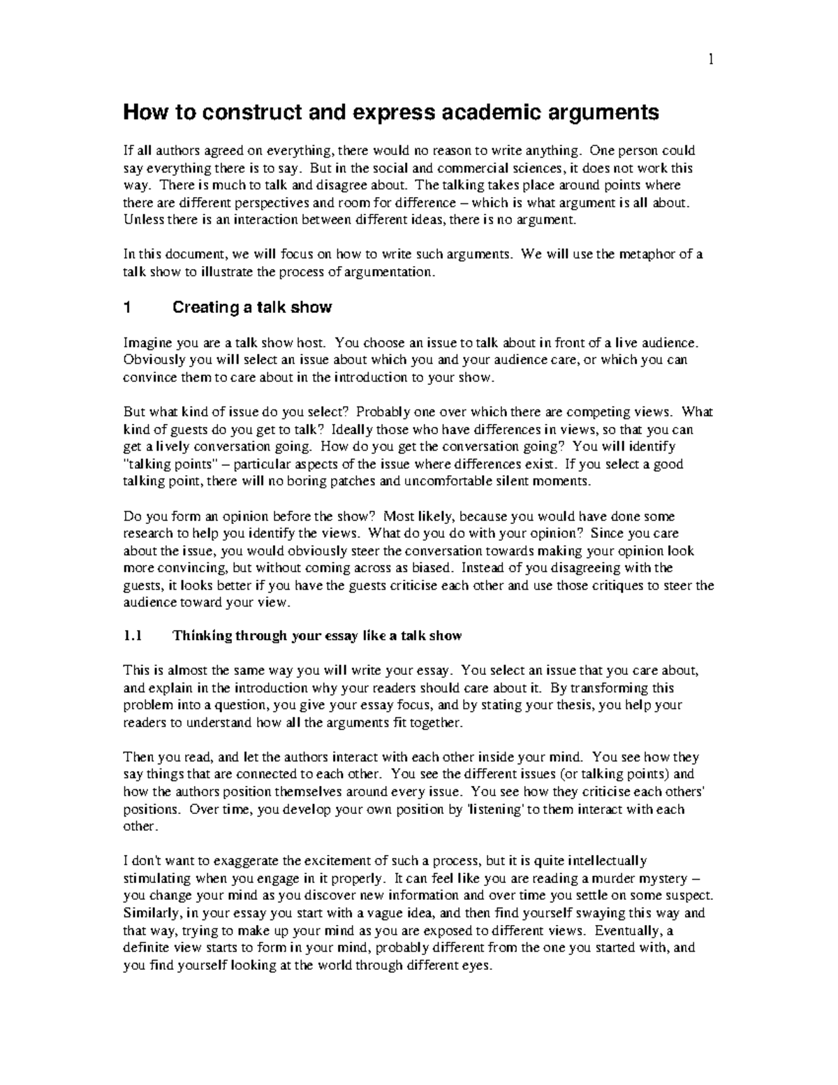 3. Argumentative Writing Techniques for Effective Essays - Studocu