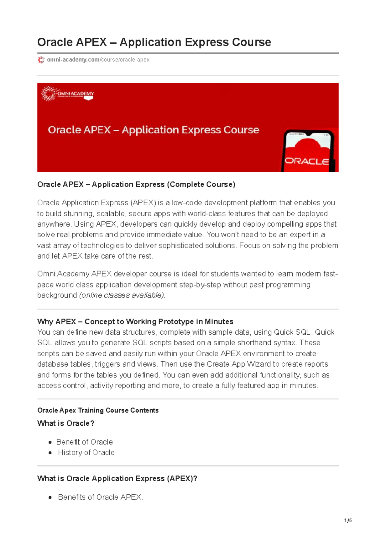 Omni-academy.com-Oracle APEX Application Express Course - Oracle APEX ...