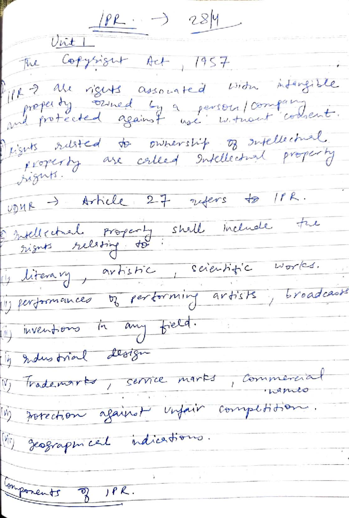 CSU IPR Notes: Comprehensive Study Guide for Final Exam - Studocu