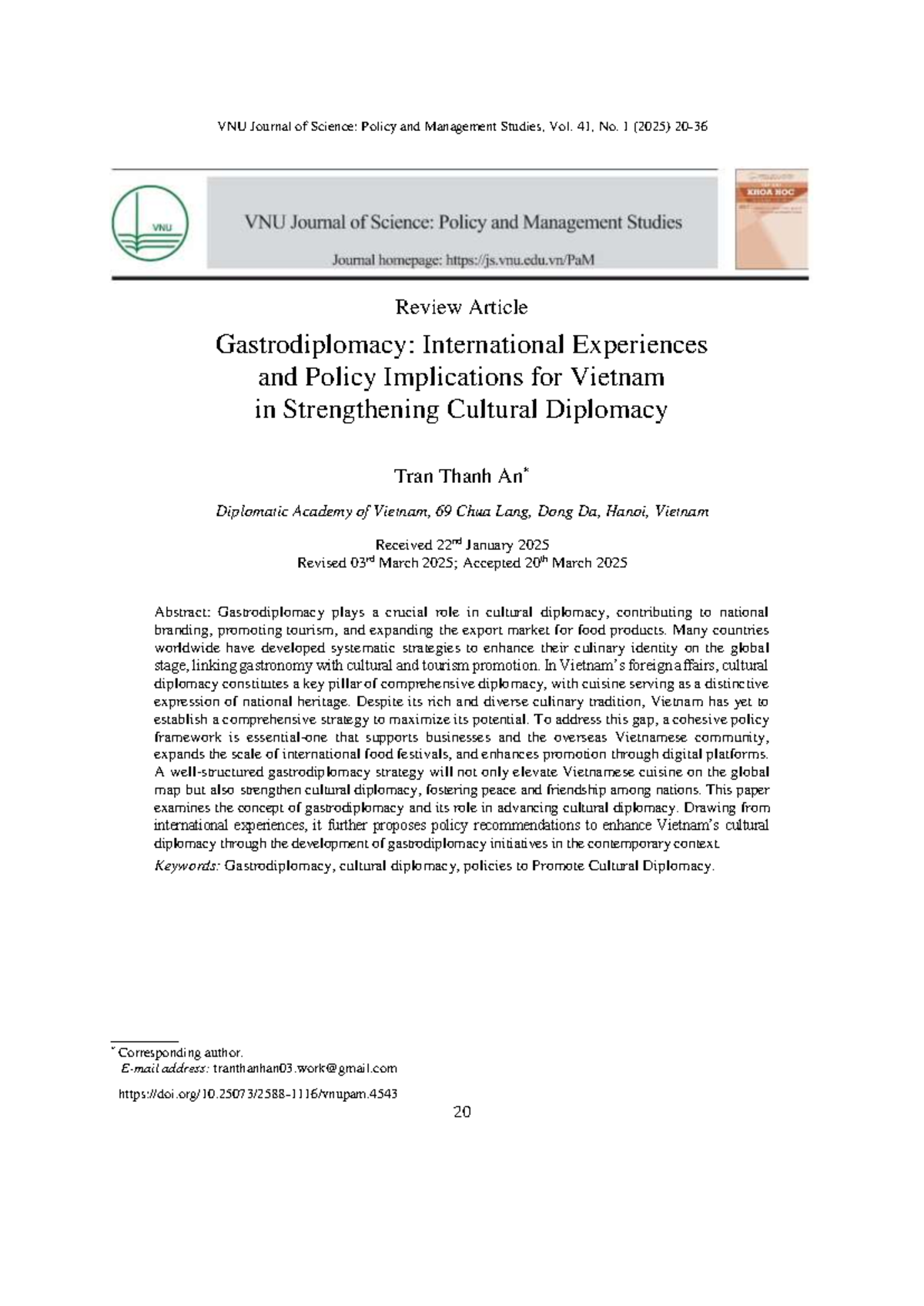 VNU Journal of Science: Policy and Management Studies, Vol. 41, No. 1 ...