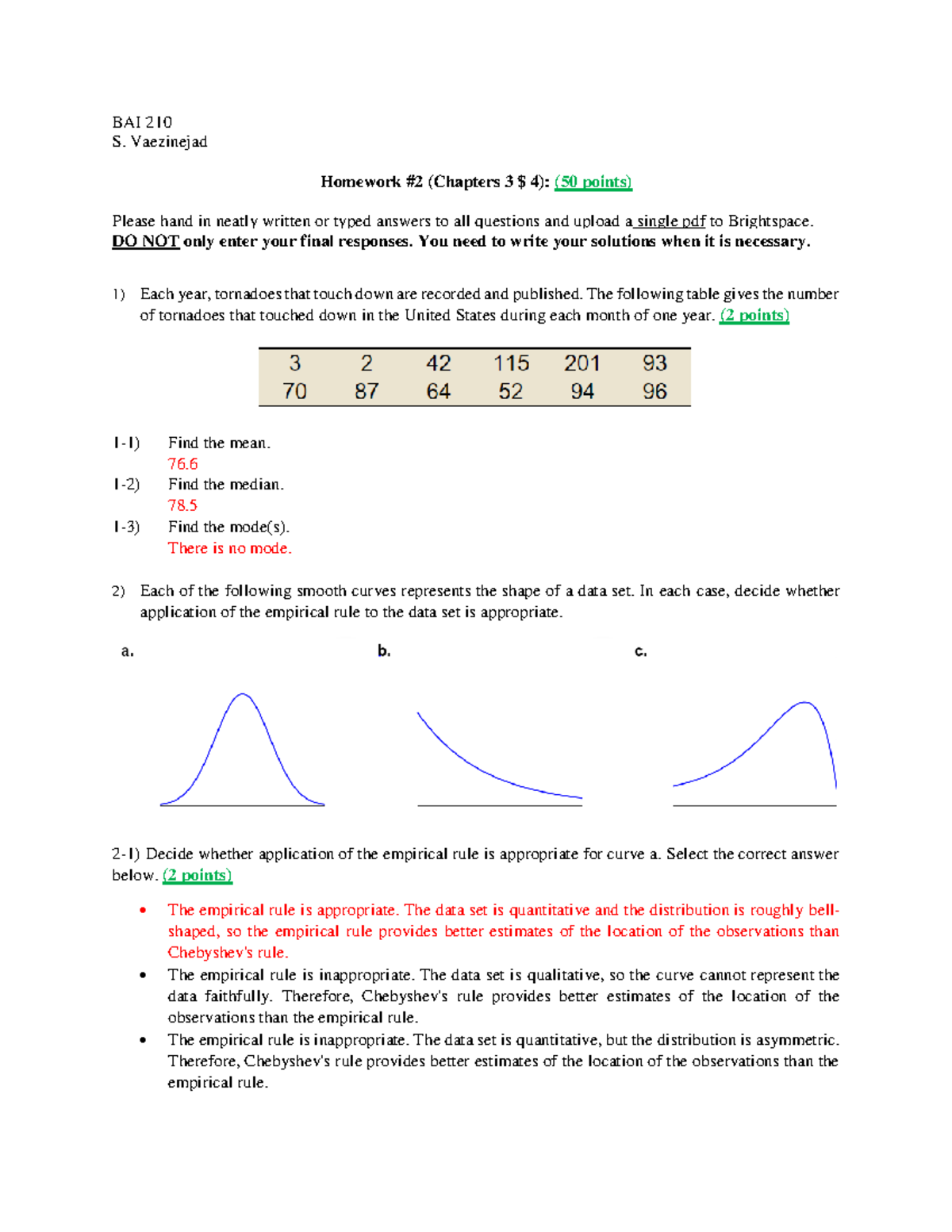 BAI 210 - HW2 Solutions: Answer Key & Detailed Explanations - Studocu