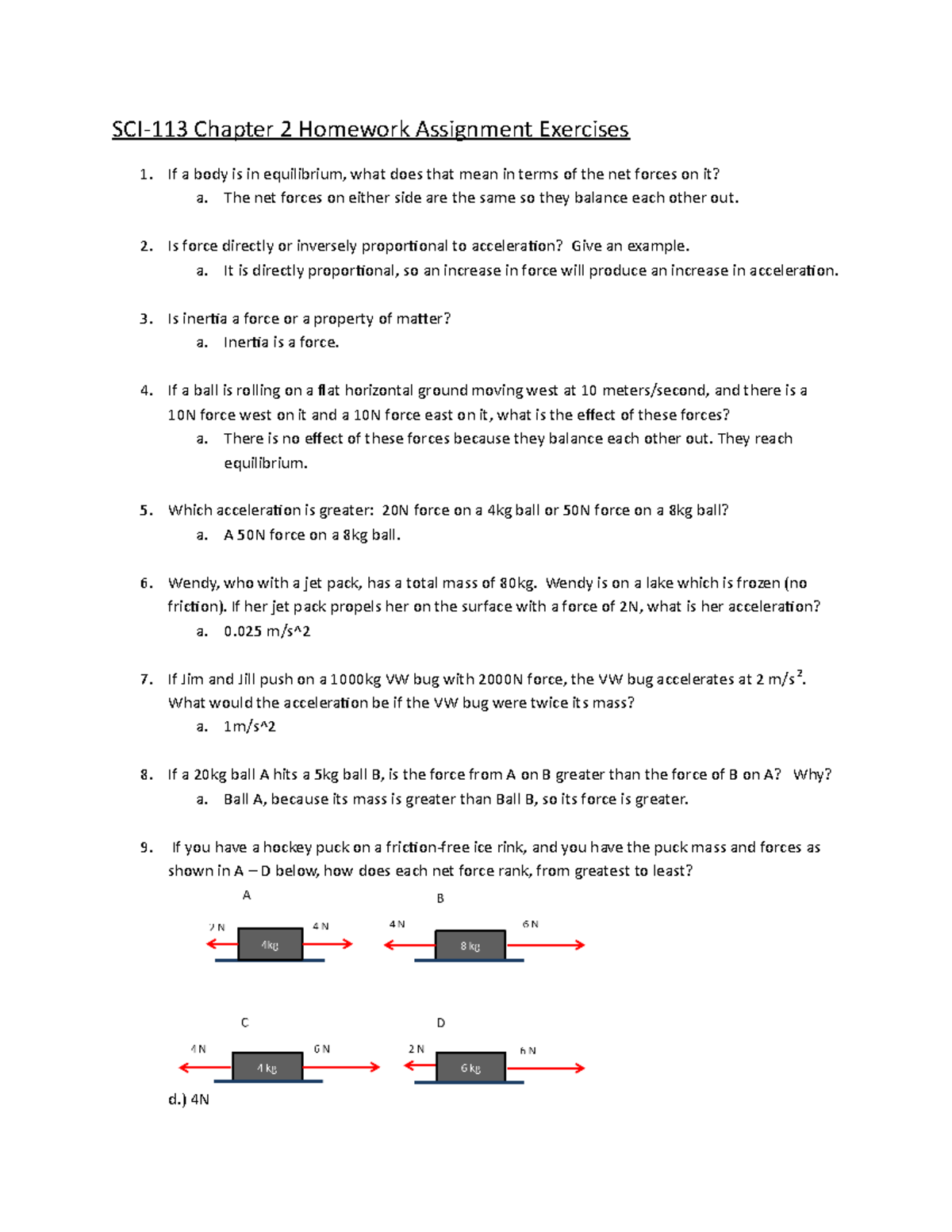 SCI113 Spring 2023 Chapter 2 Homework Exercises Review - Studocu