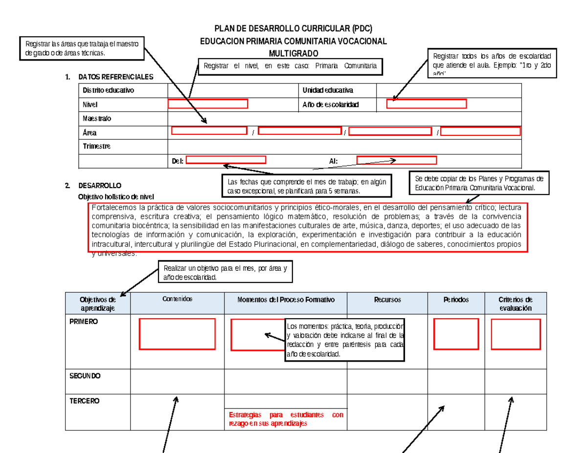 PDC Multigrado 2026: Plan de Desarrollo Curricular Primaria - Studocu