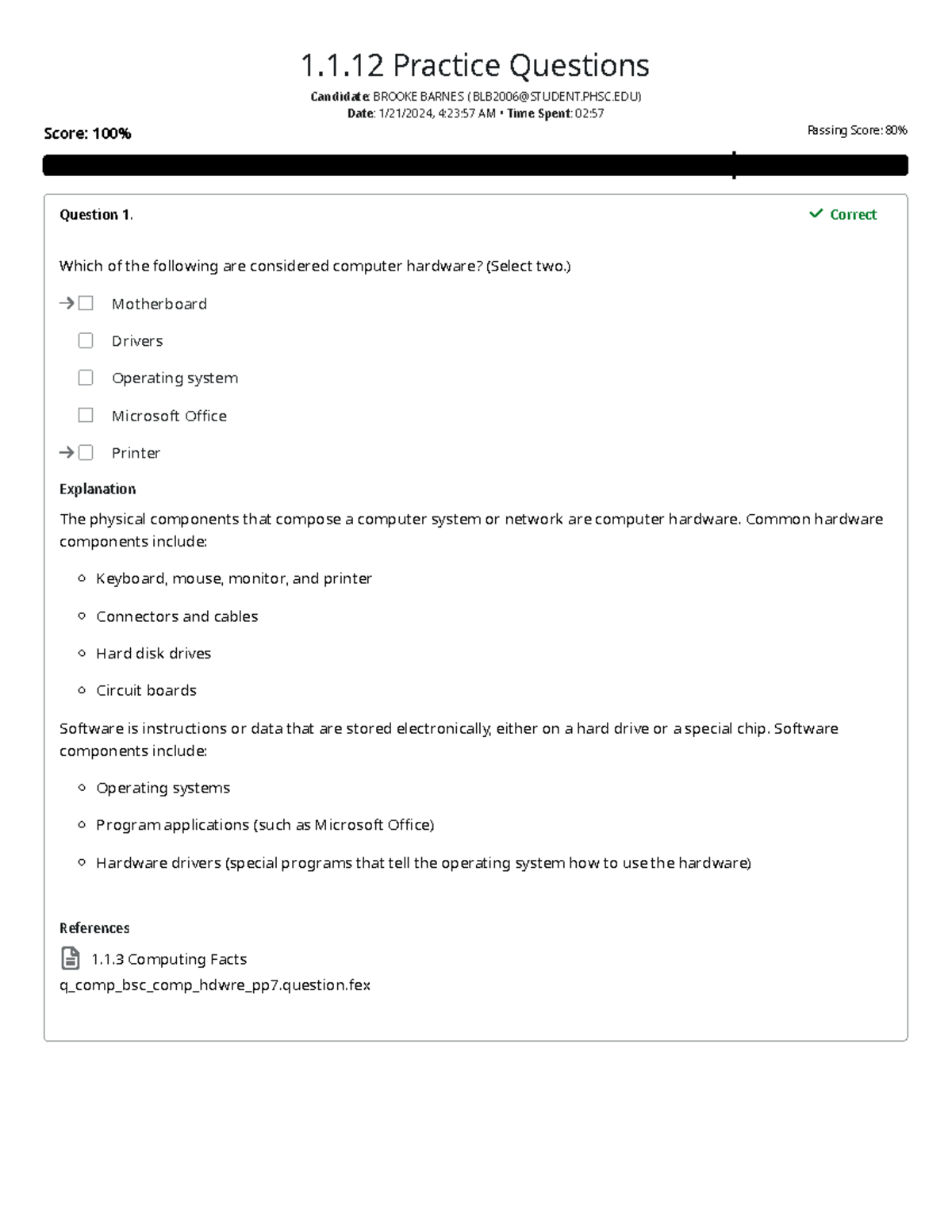 1.1.12 Practice Questions for Comp Networking EXAM - Studocu