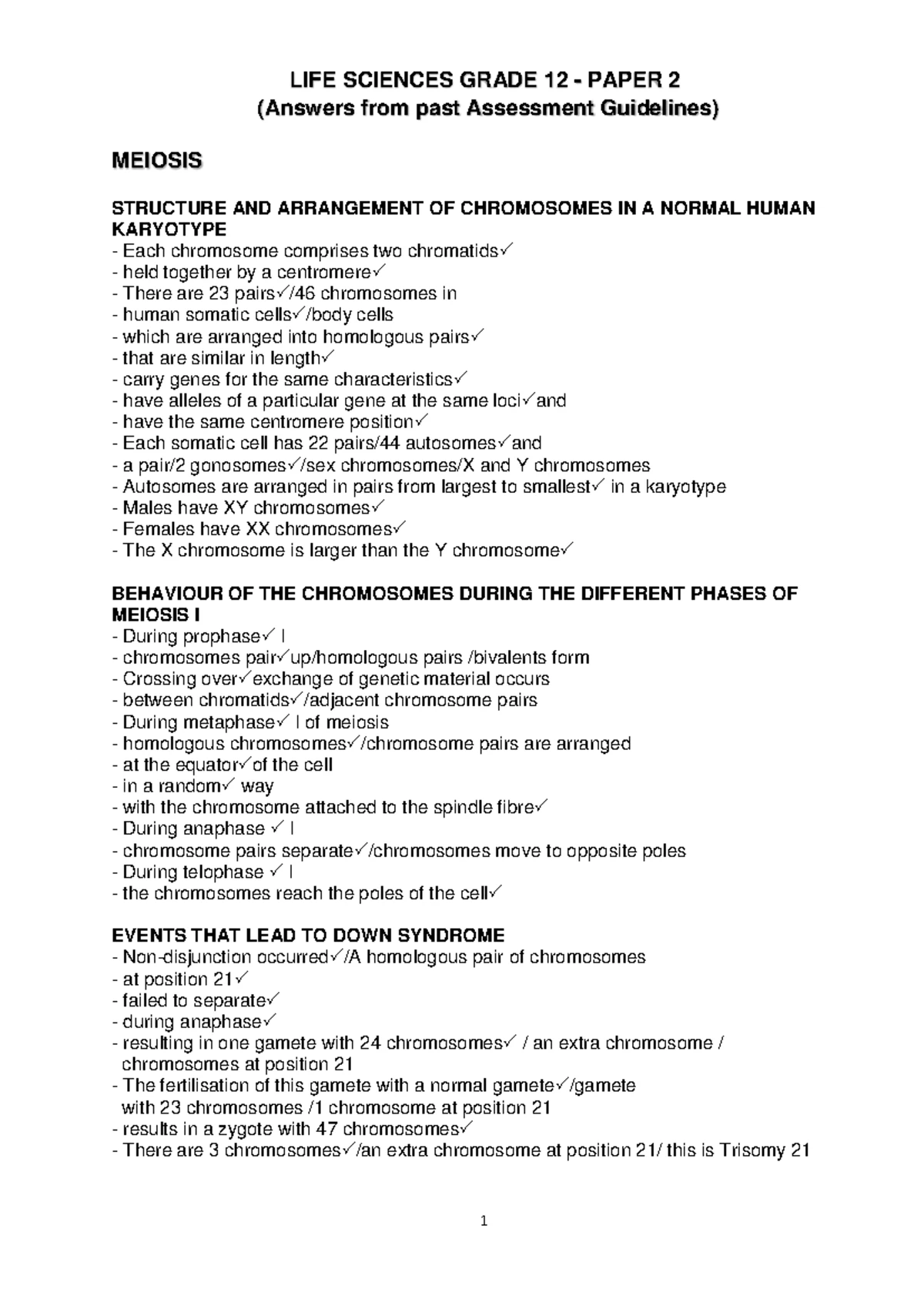 Grade 12 Life Sciences 2025 Annual Teaching Plan (ATP) Term 1 - Studocu