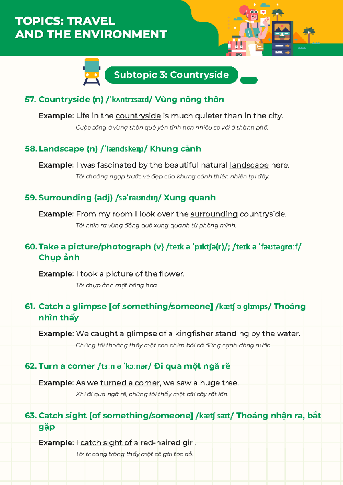 1.3 Vocabulary: Countryside in Travel and the Environment - Studocu