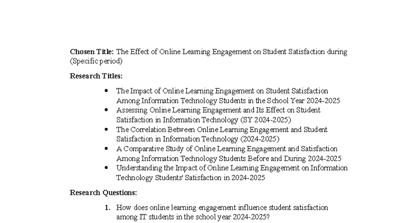 The Impact of Online Learning Engagement on IT Student Satisfaction ...
