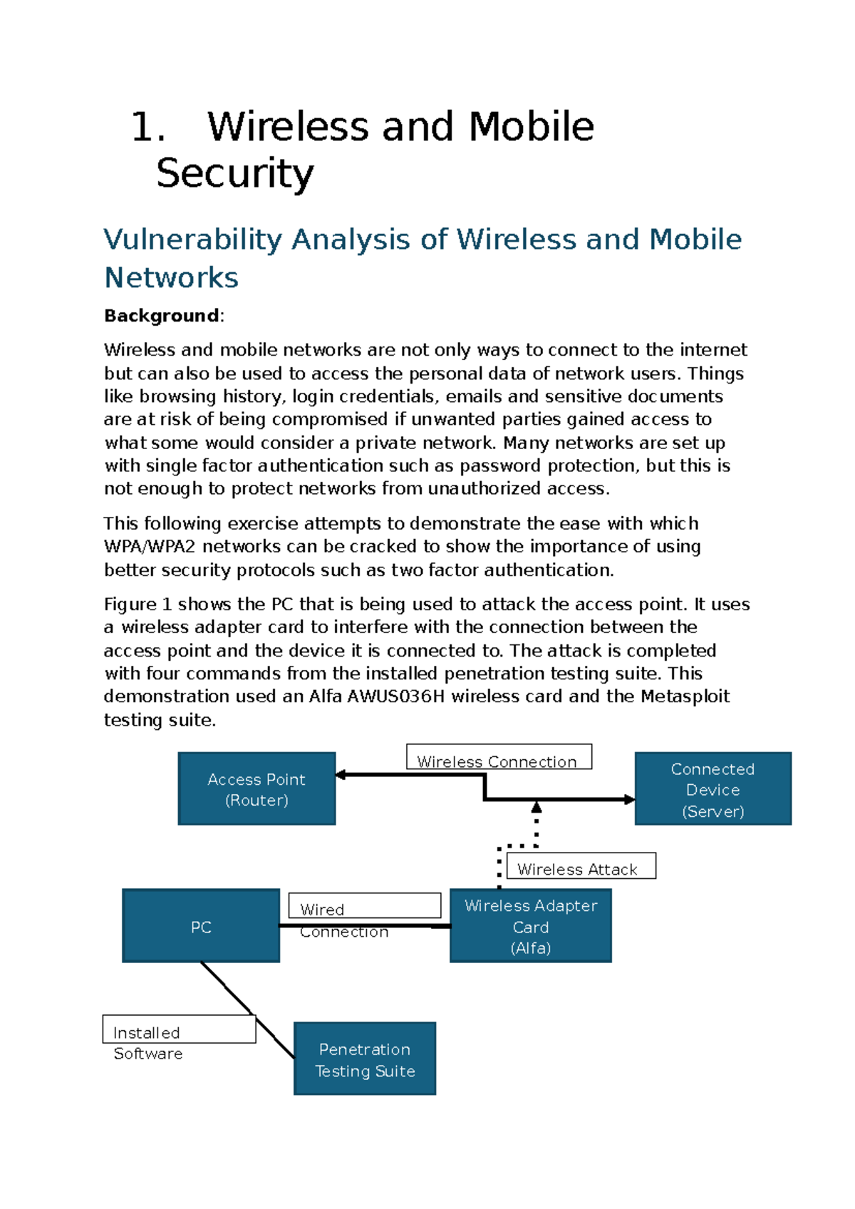 COSC421 Lab Report 1: Wireless & Mobile Network Security Analysis - Studocu
