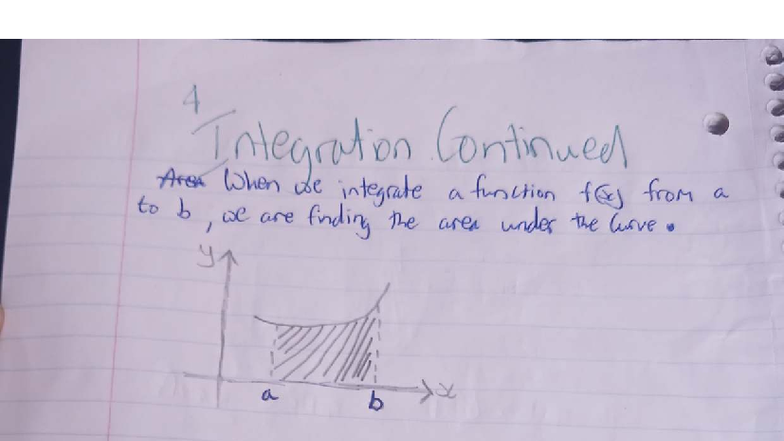 Integration Continued: Area Under Curves and Intersections (MATH 4 ...