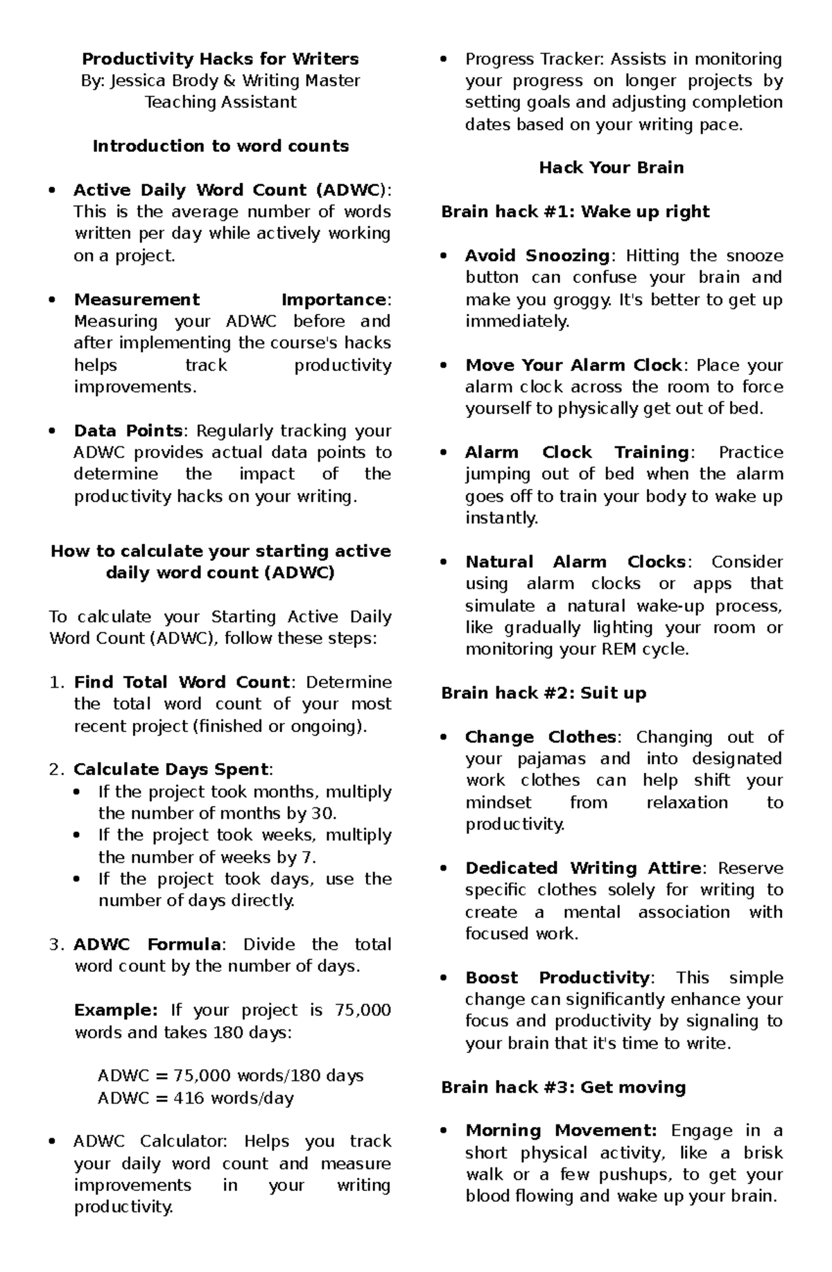 Productivity Hacks for Writers: Mastering Your ADWC and Focus ...