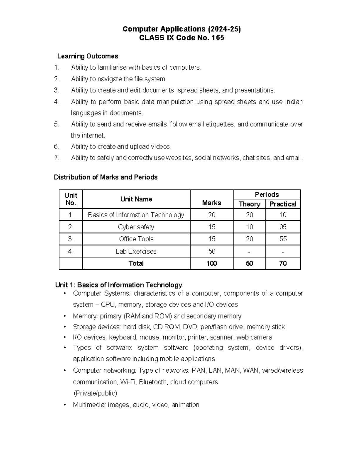 Computer Applications Class IX and X Guide 2024-25 (Code No. 165) - Studocu