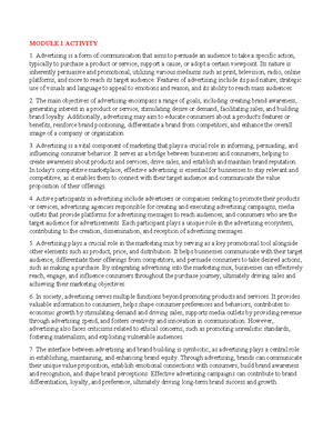 Module 4 Activity Advertising - MODULE 4 ACTIVITY ADVERTISING ...