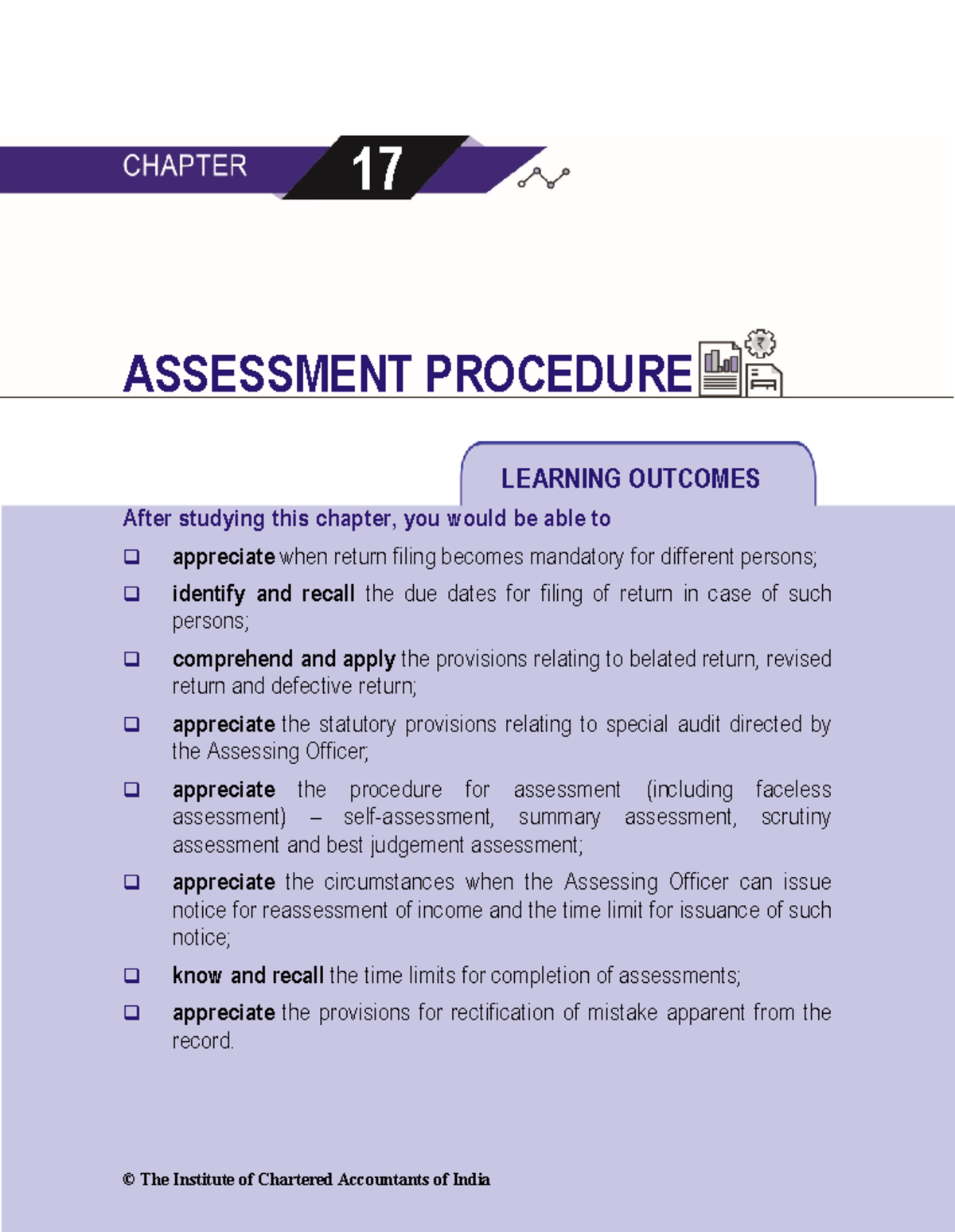 Assessment procedure - ...... - 17 ASSESSMENT PROCEDURE LEARNING ...
