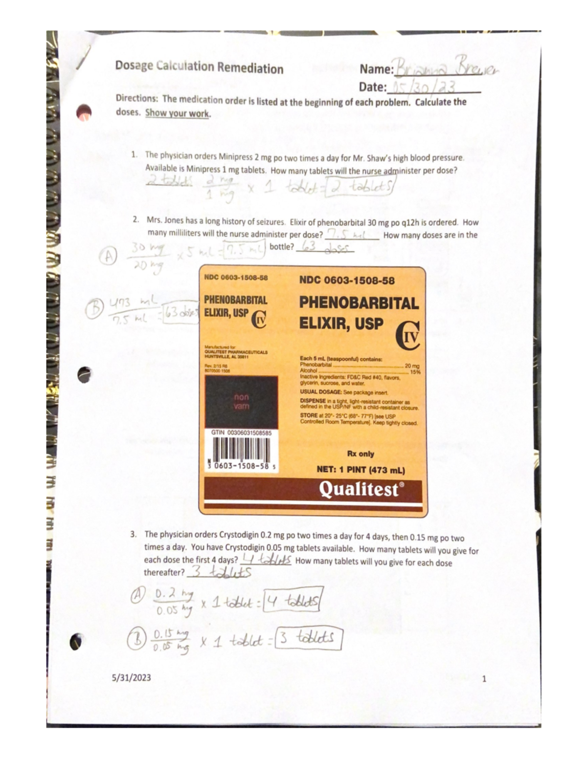 Dosage Calculation Remediation #1 - NUR 114 - Studocu
