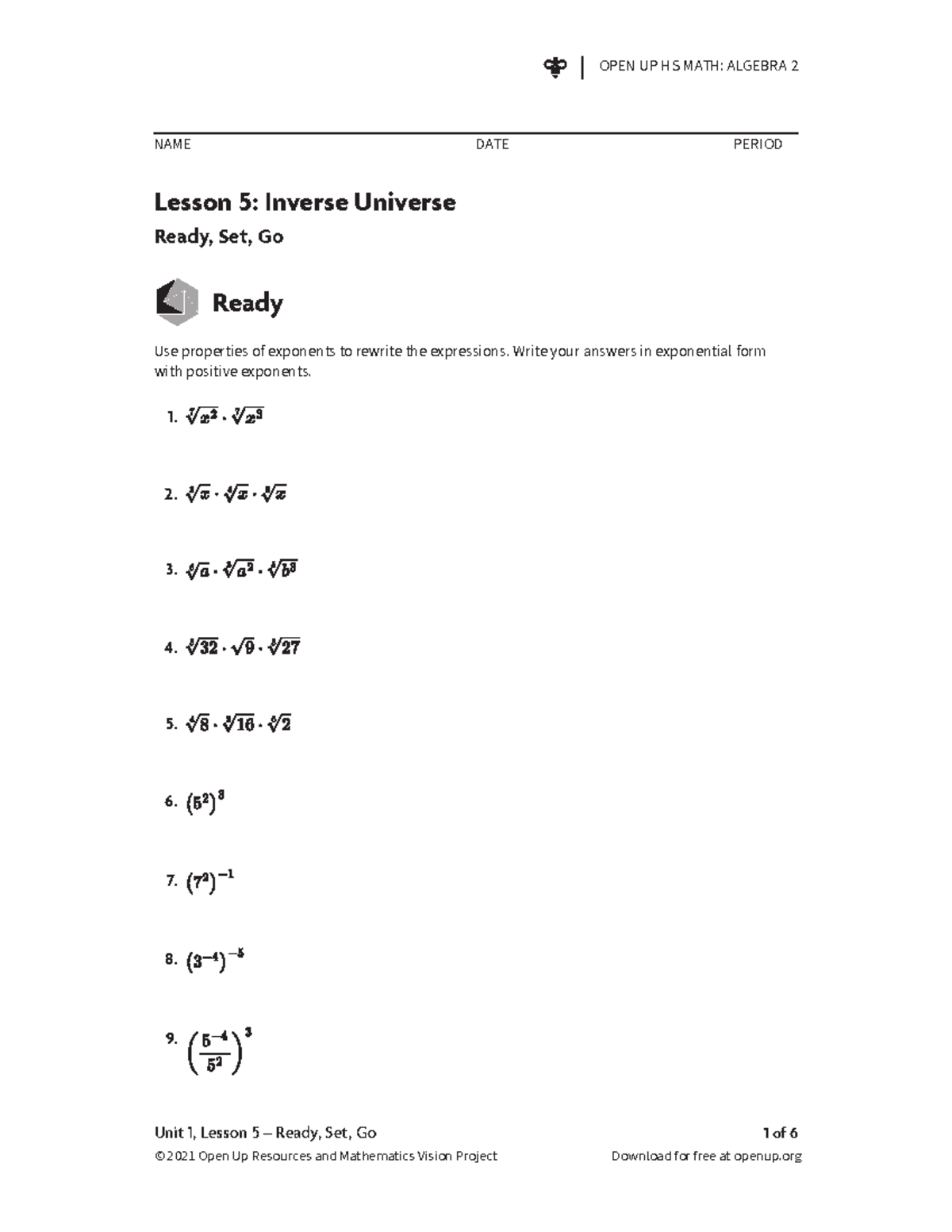 IM3-Unit 1-Lesson 5: Inverse Functions Study Guide - Studocu