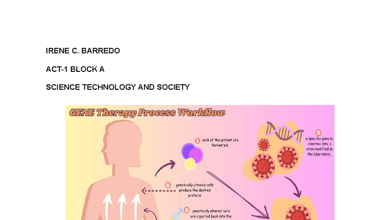Barredo STS 1: Gene Therapy Process Overview - Studocu