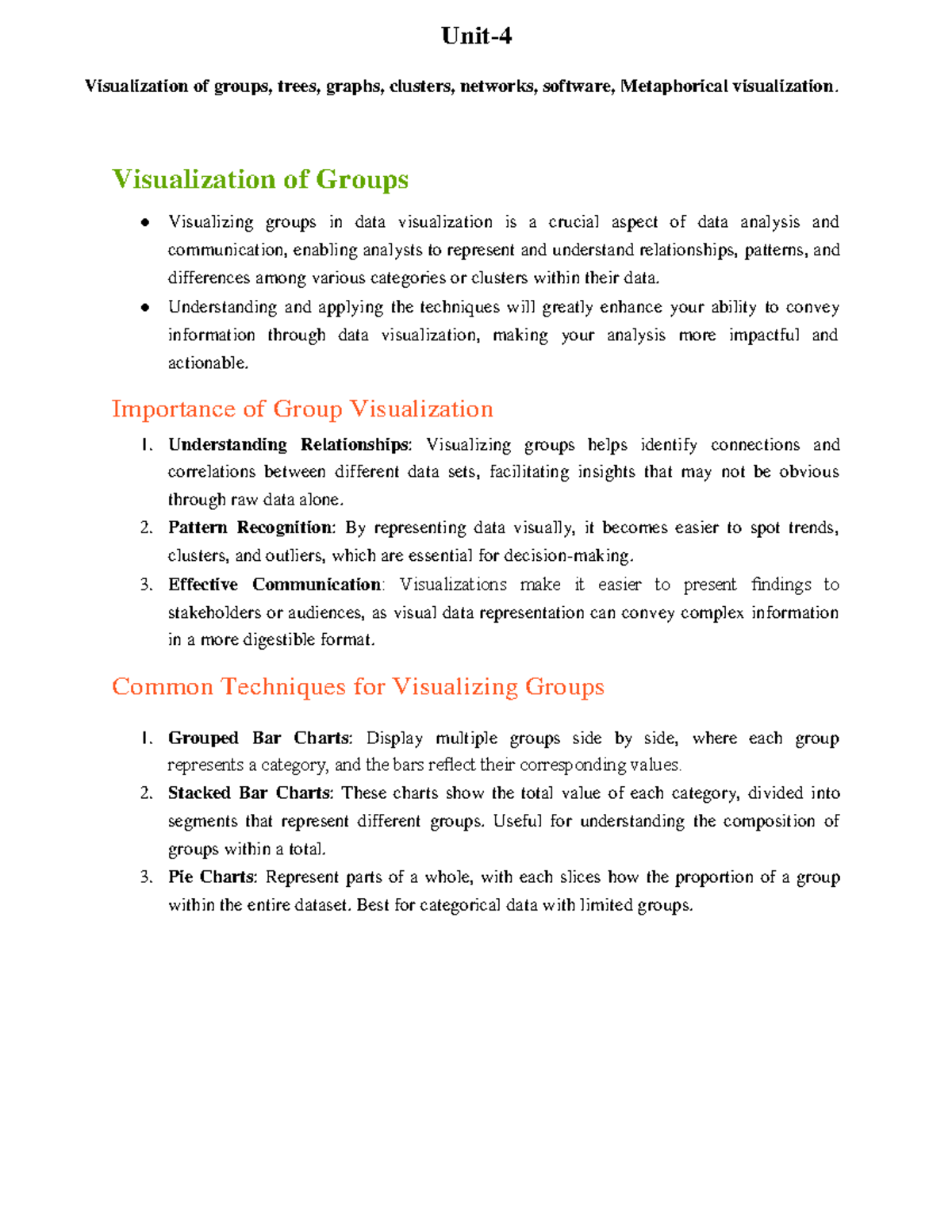 DATA Visualization Techniques: Groups, Trees, Clusters, and Networks ...