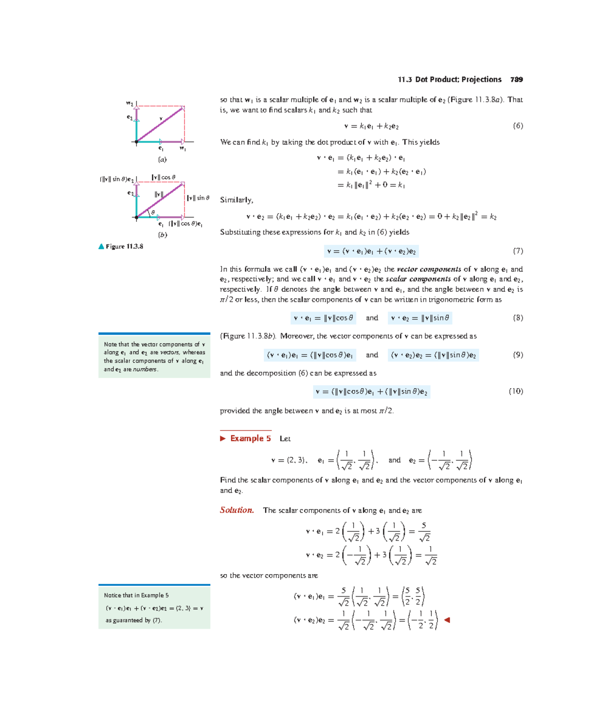 Calculus Anton C11: Dot Projections and Vector Components - Studocu