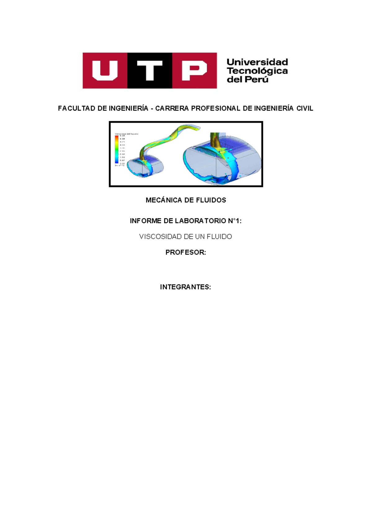 LAB.1 Viscosidad de un Fluido - Informe de Laboratorio en Mecánica de ...