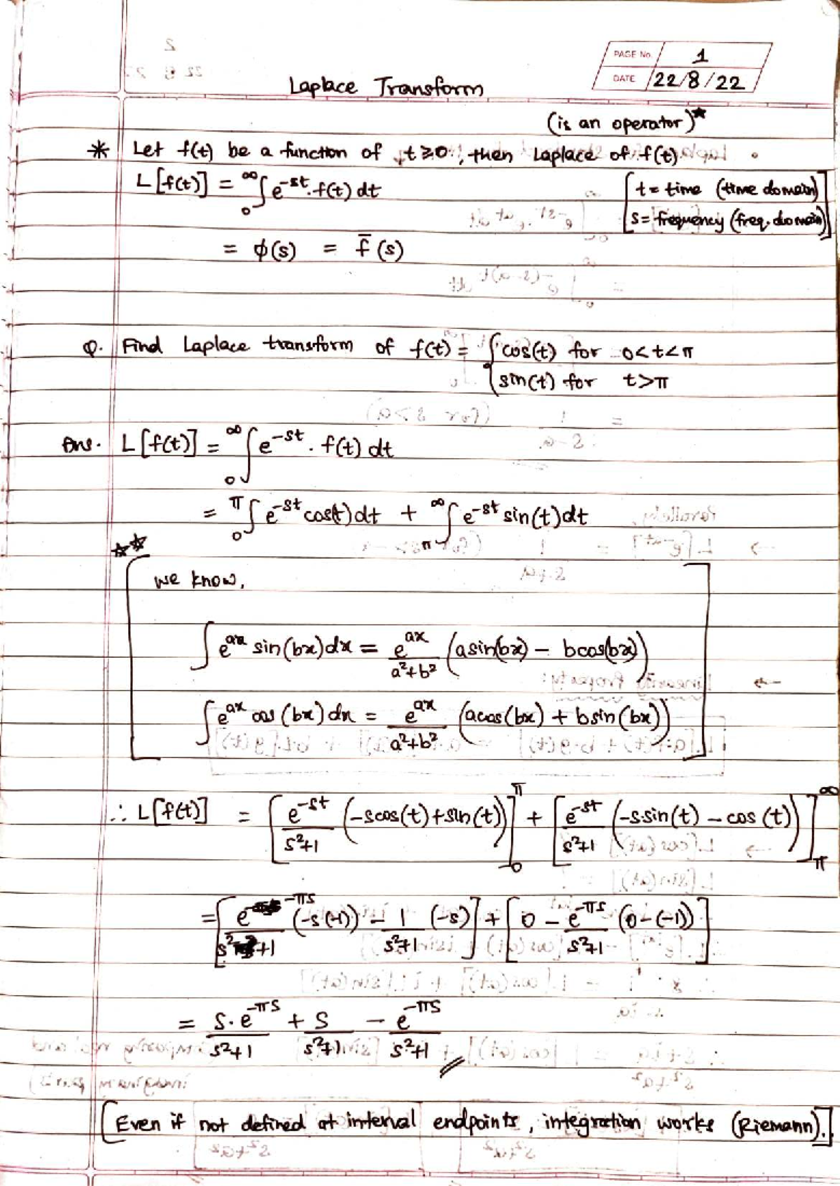 Laplace Transform Notes - SS 1 - Studocu