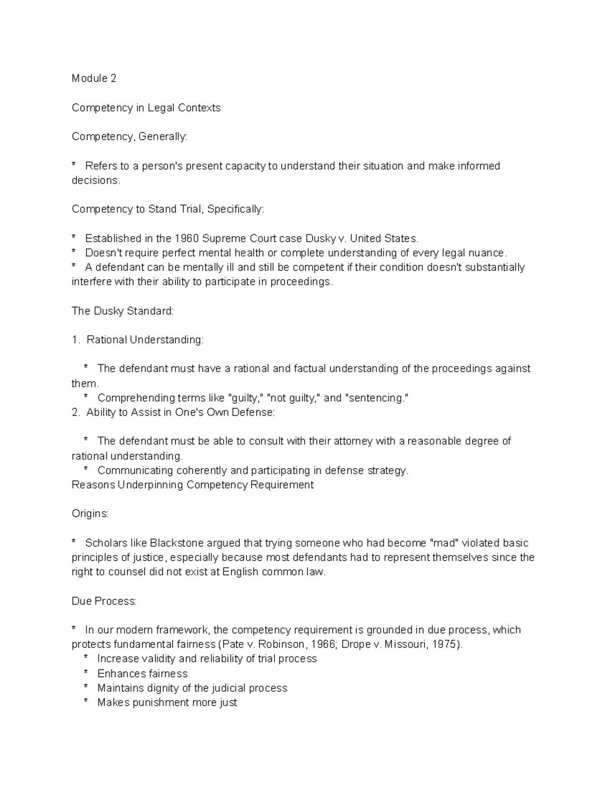 Module 2: Competency in Legal Contexts - Studocu
