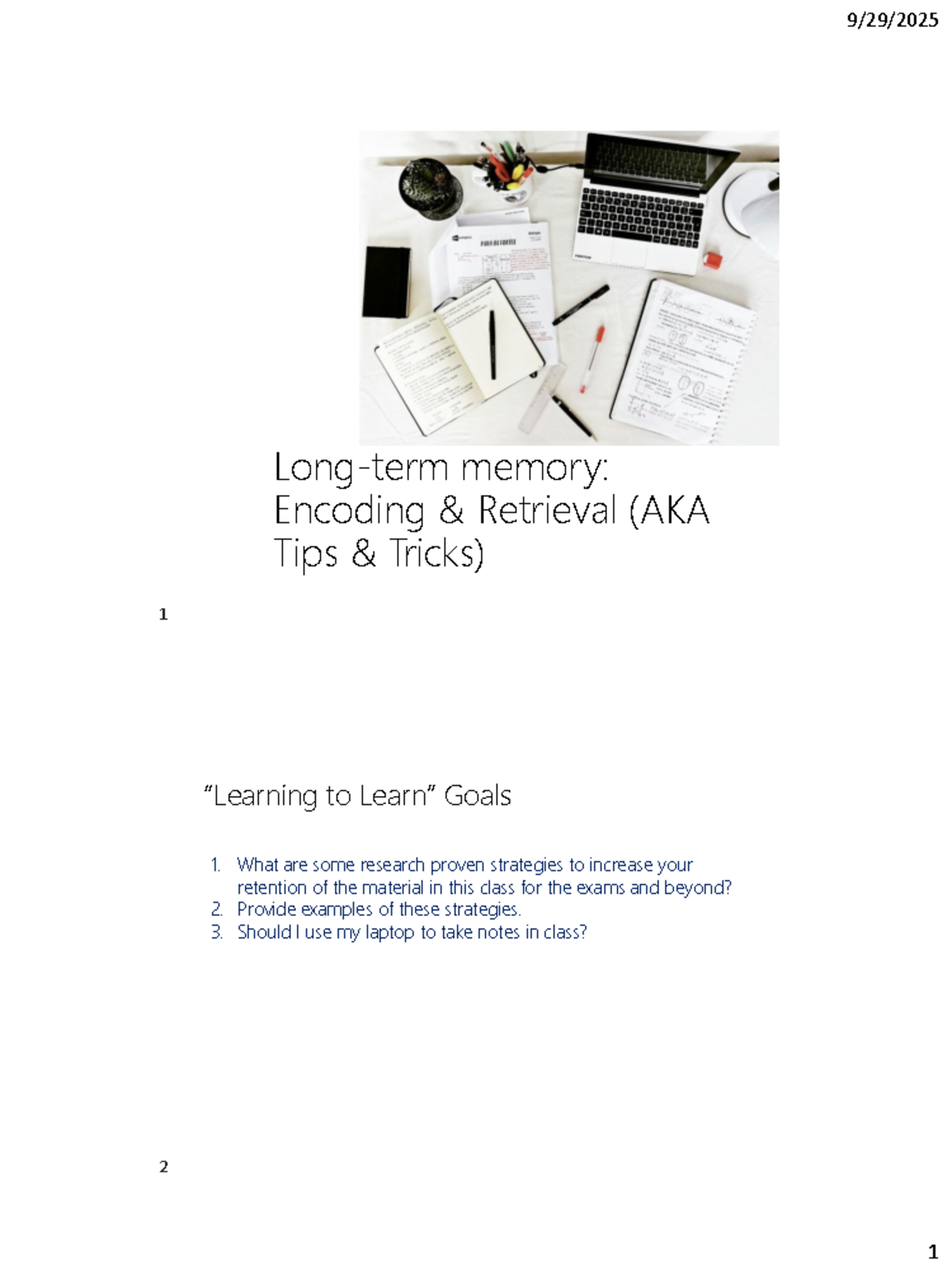 Long-Term Memory Strategies: Encoding & Retrieval Tips (PSY 101) - Studocu