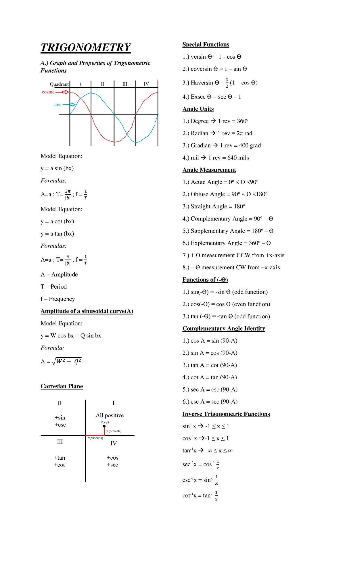 Module WEEK 2 answers - Trigonometry - Mapúa - Studocu