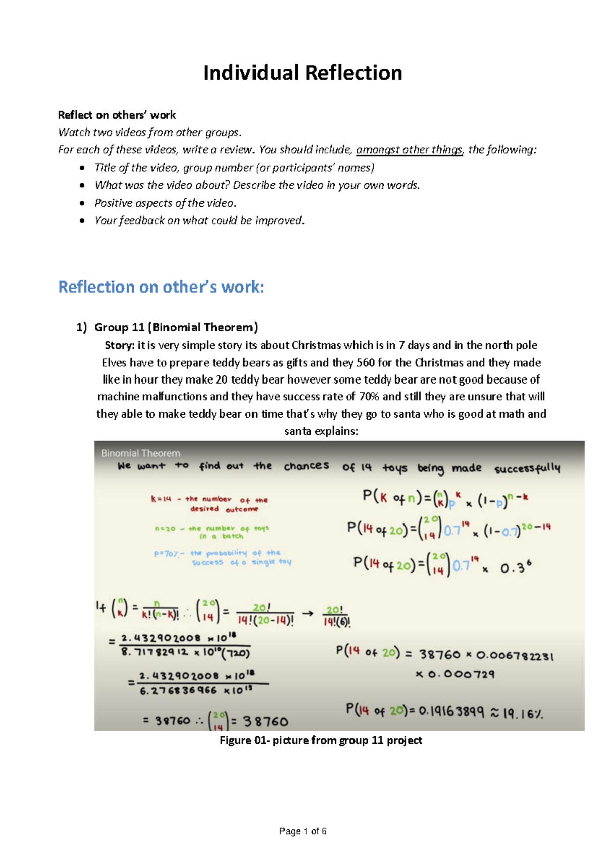 24(S1) MTH00007 Individual Reflection template - Individual Reflection ...