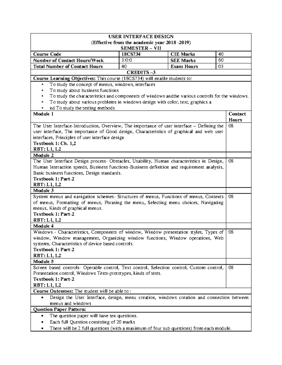 UID Syllabus - USER INTERFACE DESIGN (Effective from the academic year ...