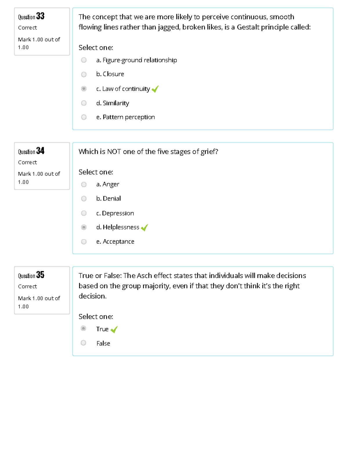 Exame preparation 3 - Question 33 Correct Mark 1 out of 1. Question 34 ...