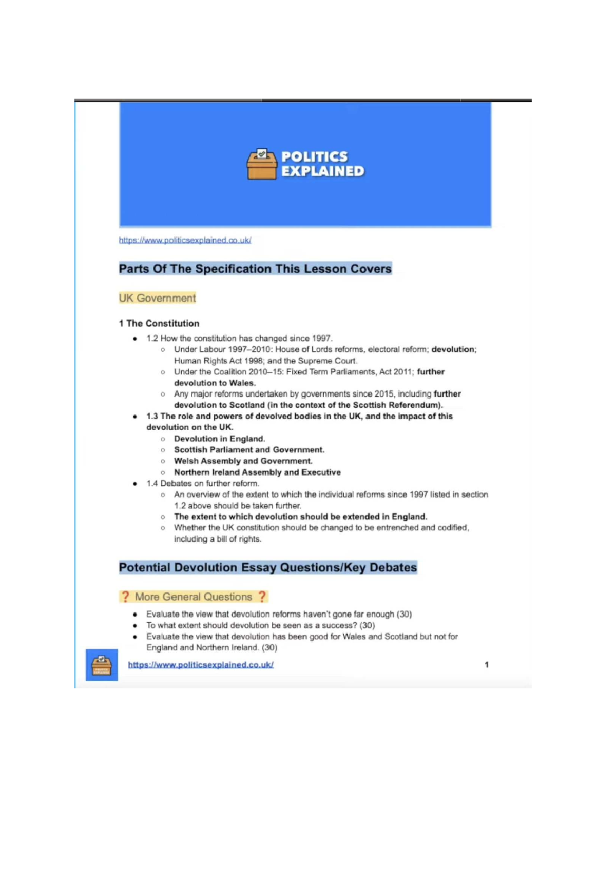 POLITICS EXPLAINED: Devolution in the UK - A Comprehensive Overview ...