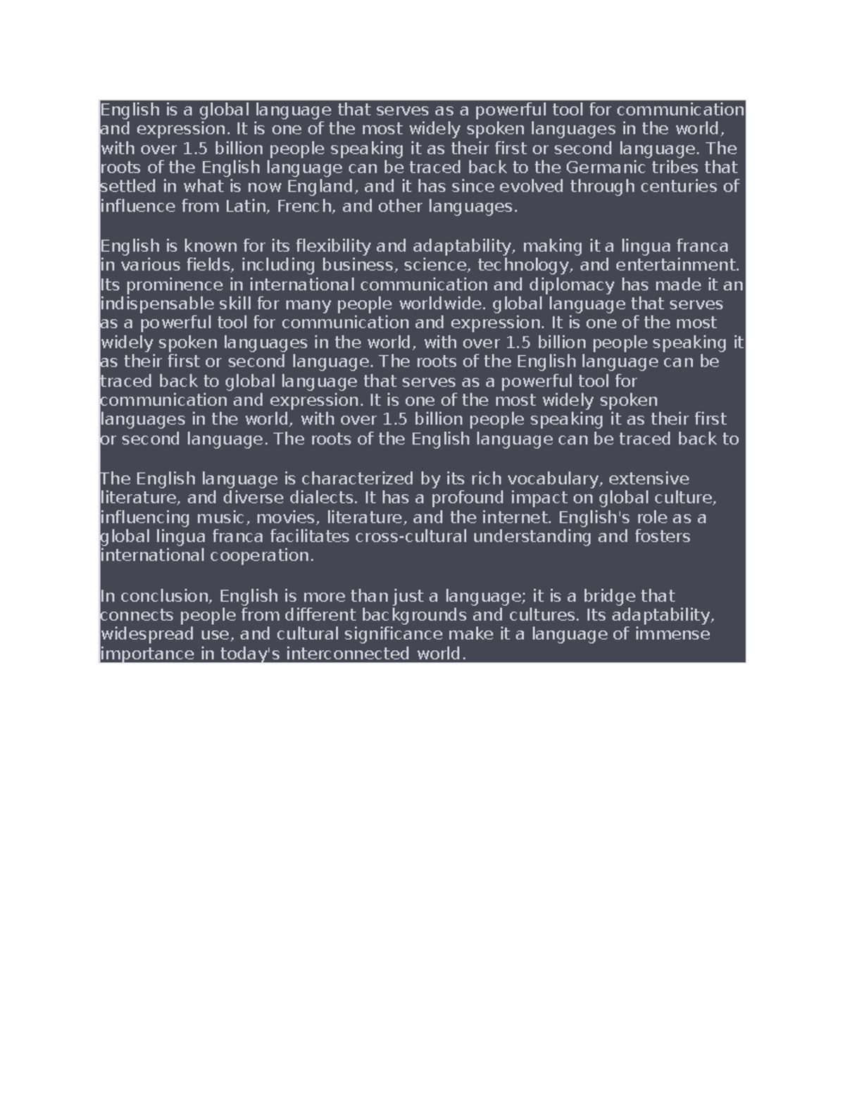 ENG101: Importance of English as a Global Language and Communication ...
