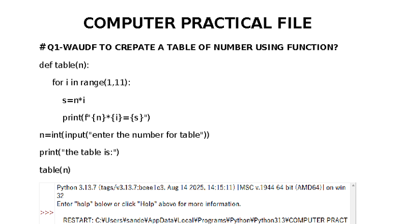 CS Practical 2025 - Python Functions for File and Data Operations - Studocu