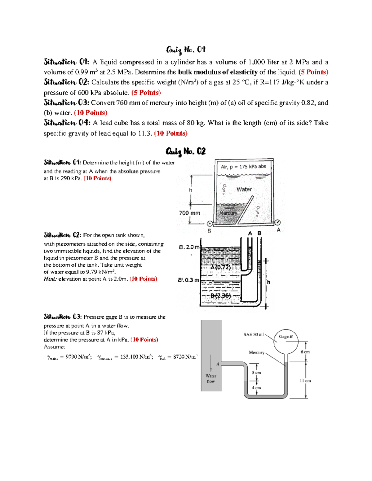 Quiz 1-3: Practice Problems for 3rd Year Engineering Students - Studocu