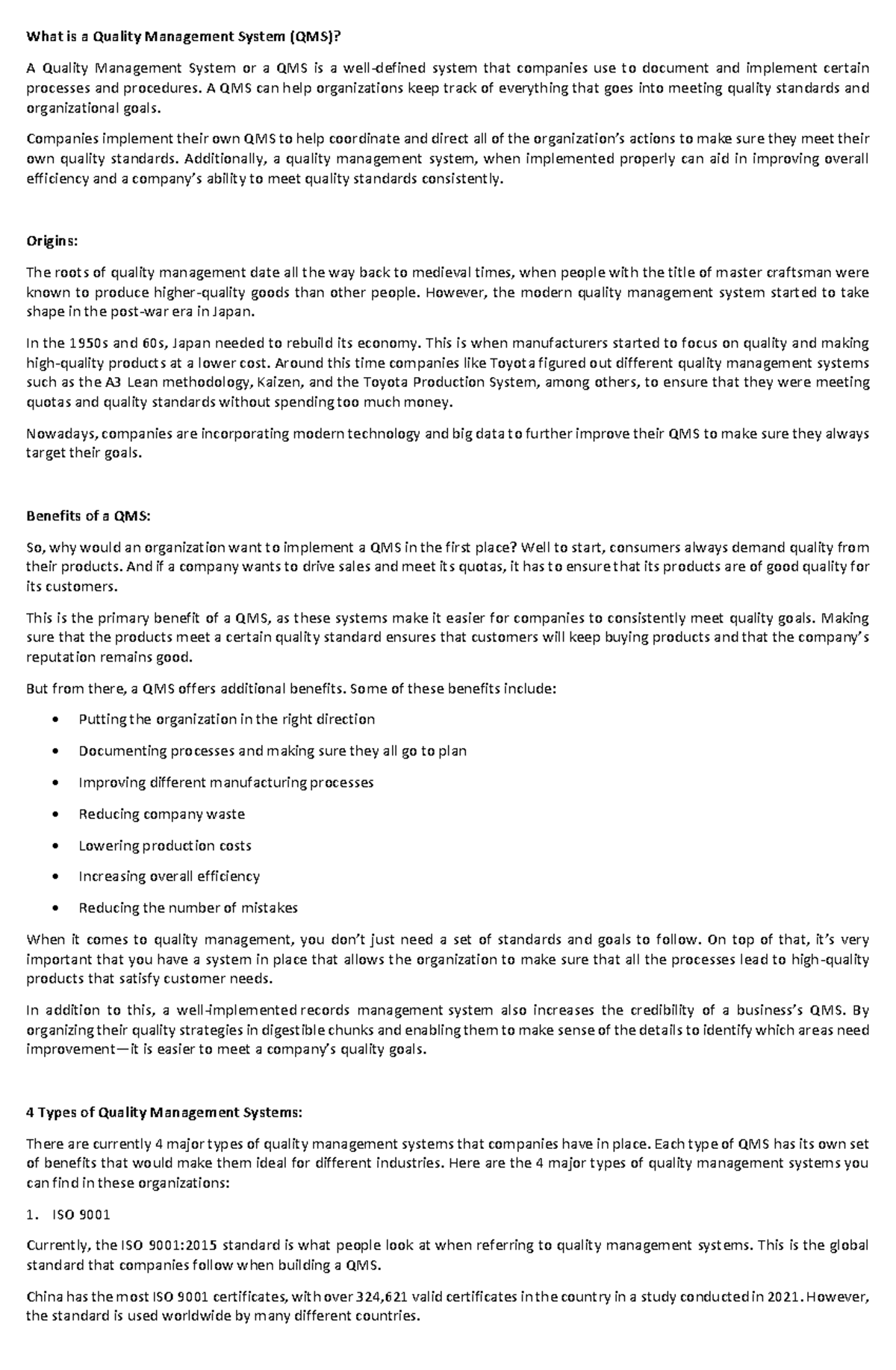 Understanding Quality Management Systems (QMS): Key Concepts and ...