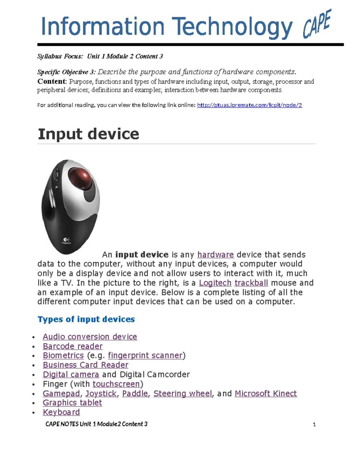CAPE Notes: Unit 1 Module 2 - Understanding Computer Security Risks ...