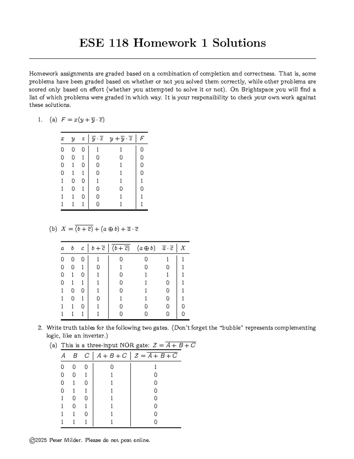 ESE 118 Homework 1 Solutions - Detailed Answer Guide - Studocu