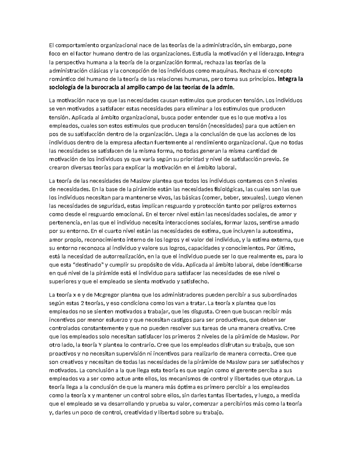 Unidad 5: Motivación y Liderazgo en la Gestión Organizacional - Studocu