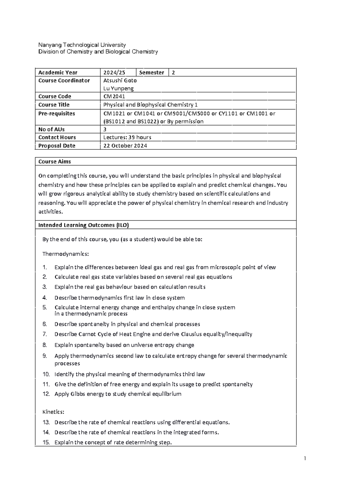Cm2041-obtl - ACE UR CHEM!! - Nanyang Technological University Division ...