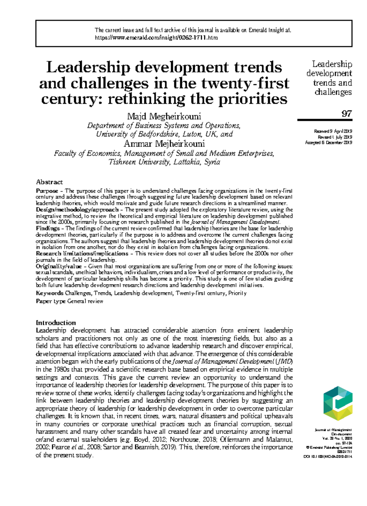 Leadership Development Trends & Challenges in the 21st Century - Studocu