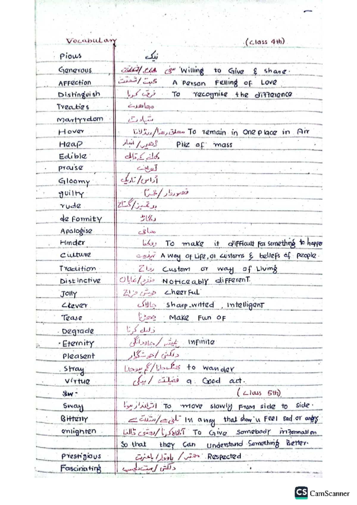 English Vocabulary: Key Terms and Concepts (ENG 4th) - Studocu
